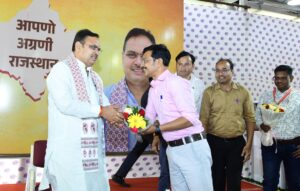 मुख्यमंत्री भजन लाल शर्मा का पत्रकारों ने जताया आभार।